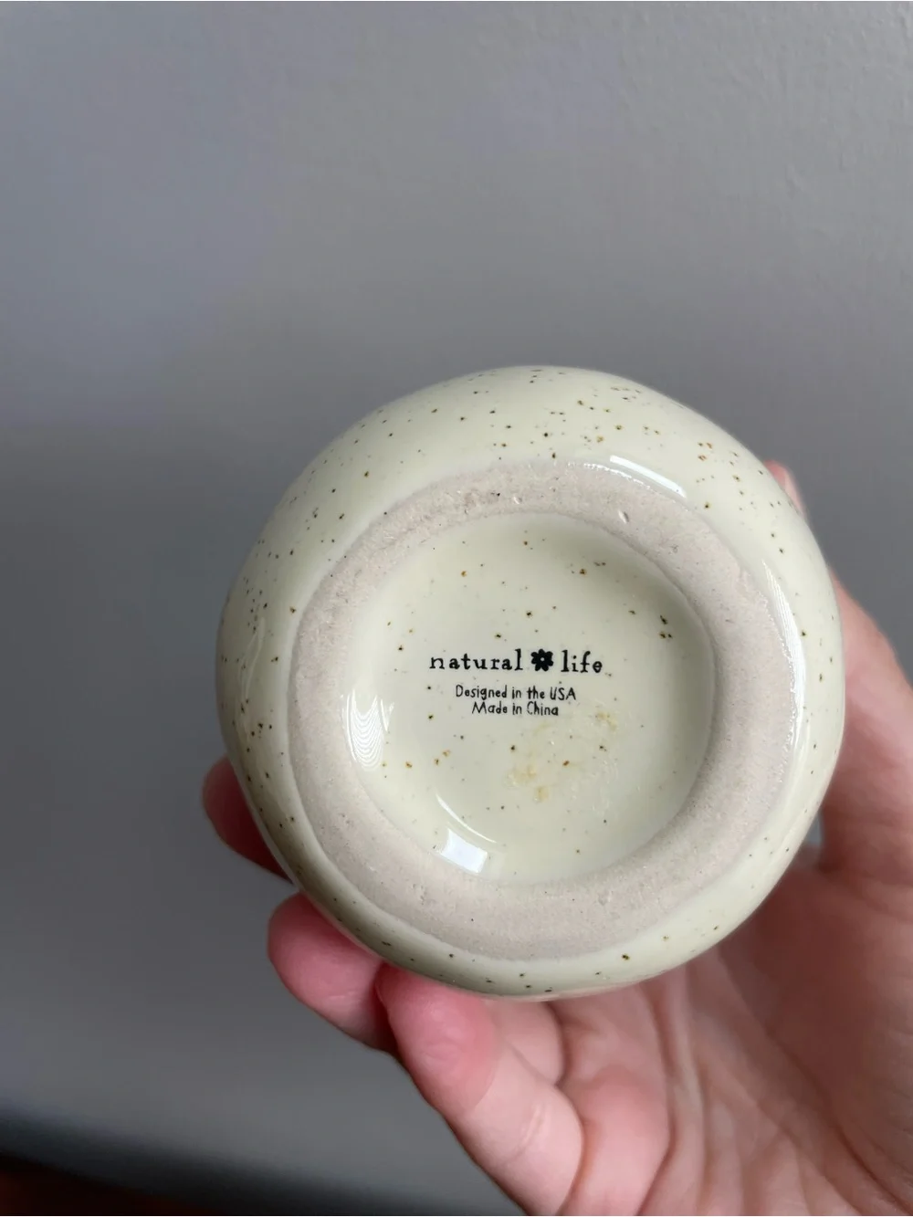 NATURAL LIFE Cream Speckled Vase with Rainbow Stripes